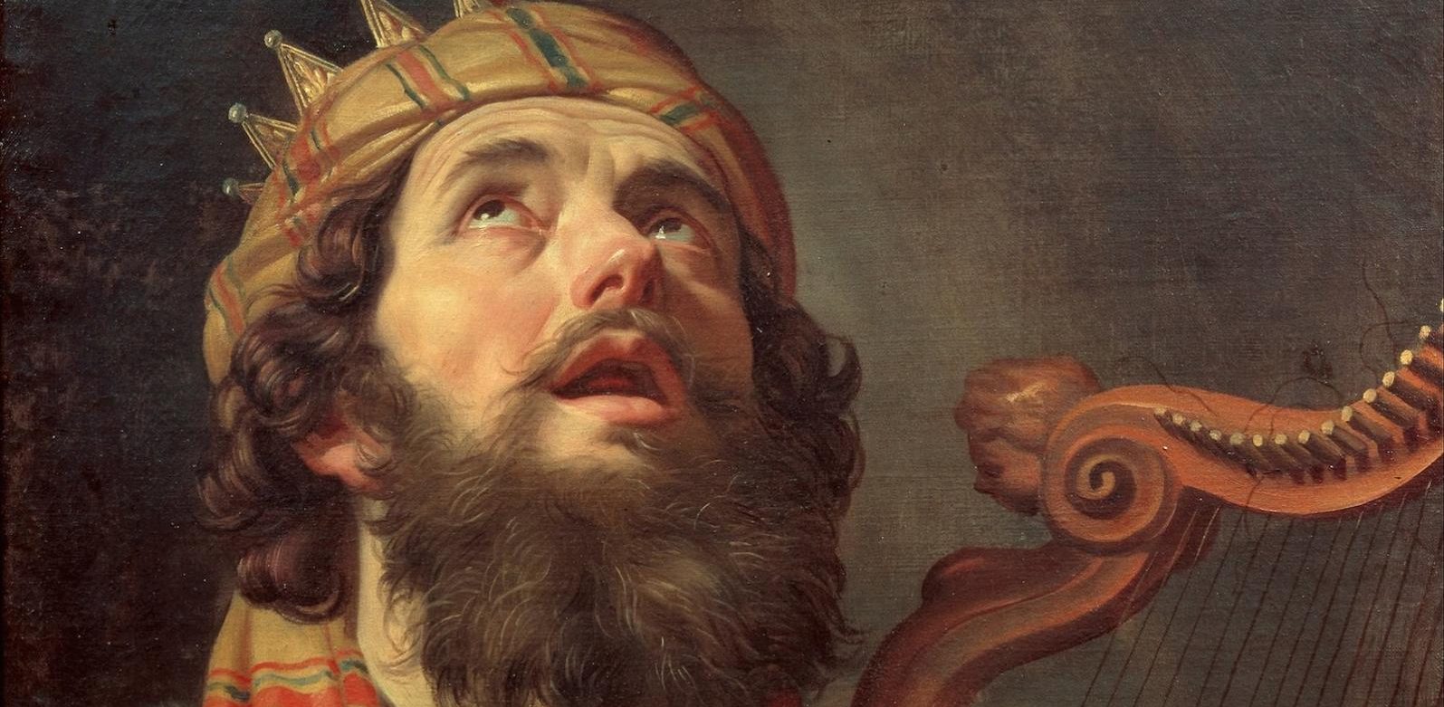 Rey David tocando el arpa, por van Honthorst